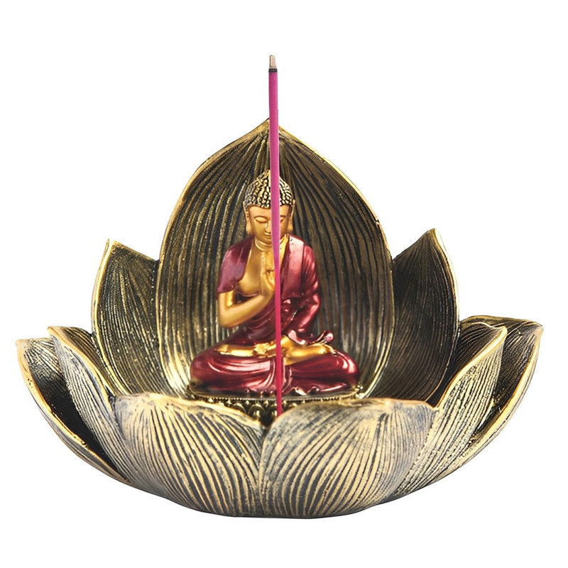 Figurine de décoration de Bouddha rouge 5,5 po