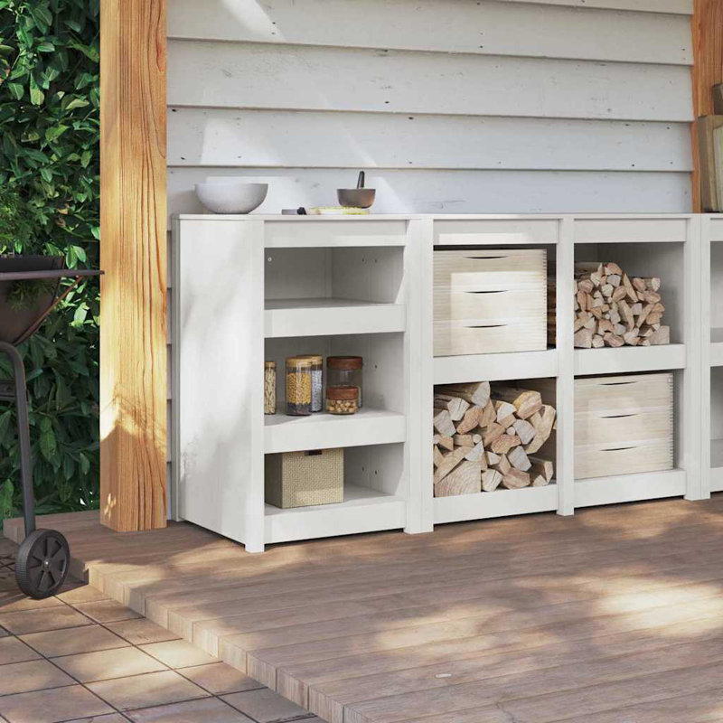  Kitchen Cabinet Brown 55 X 55 X 92 Cm Solid Pine Wood, White