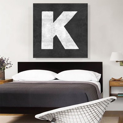 Tableau noir, lettre K - impression sur toile tendue