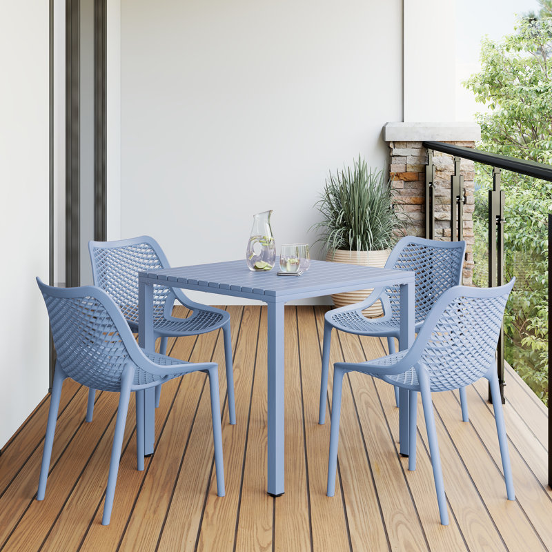Ensemble repas carré pour 4 personnes, Blue