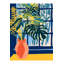 Tapis décoratif moderne à motif de fenêtre et de pot de fleurs jaune marine-1634872707