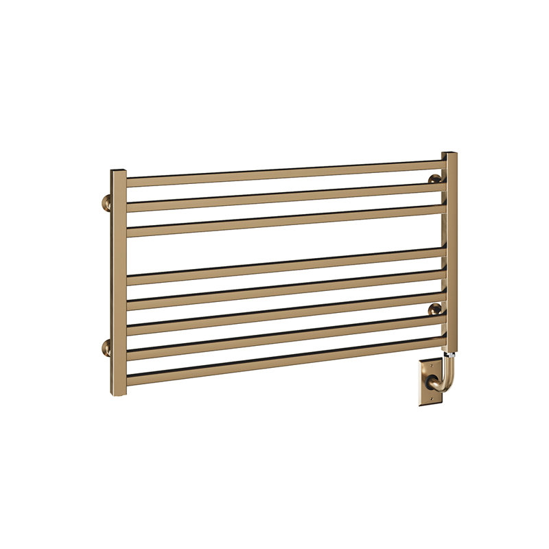 Chauffe-serviettes mural Avento, rails carrés, Bronze brossé, Électrique câblé, H 19 po x l 35,5 po x P 2,75 po