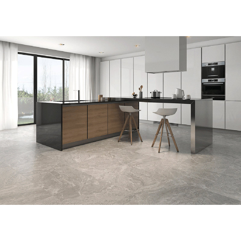 Positano Matte Gray 21x21 Large Format Porcelain Tile – Marble Look Floor & Wall Tile