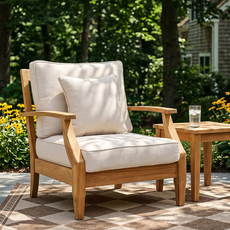 Clairmont Teakwood Patio Armchair, White