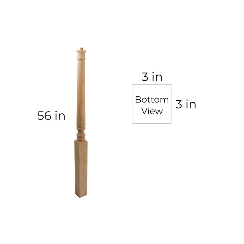Ensemble de 2 colonnes de départ en chêne rouge colonial de 48 po (SP4039-RO-UNF)