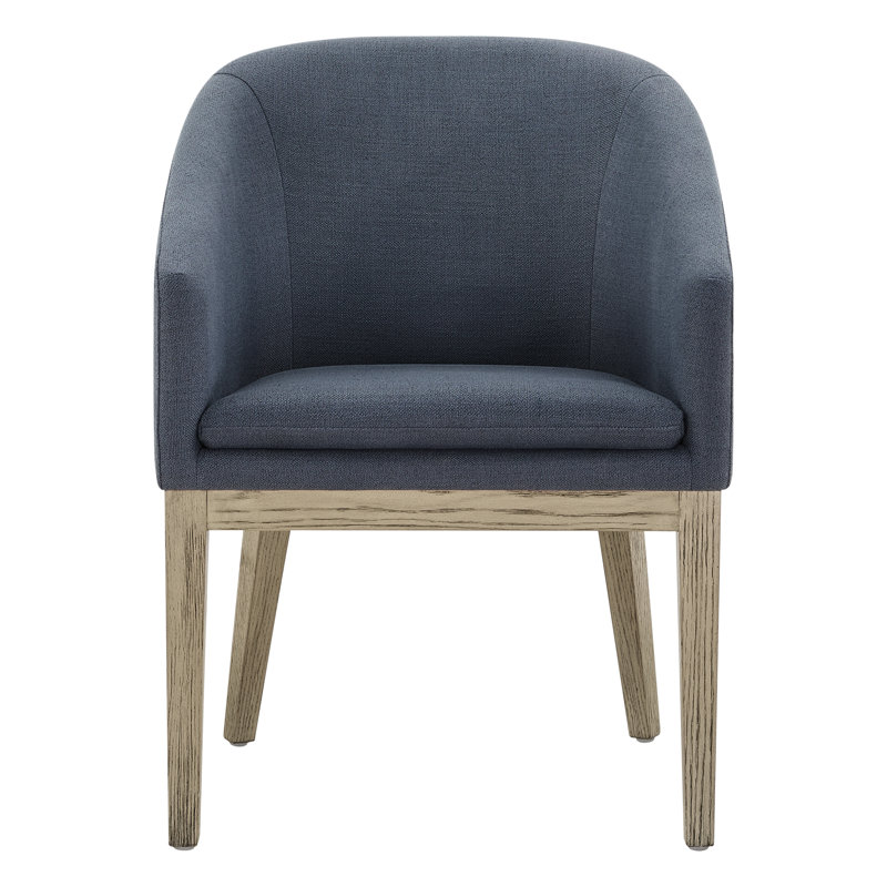 Bethea Rounded Back Dining Chair With Solid Wood Legs, Effie Indigo