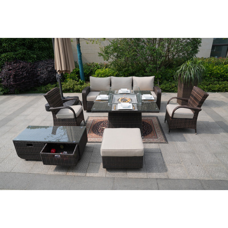 6 - Person Patio Conversation Set with Cushions