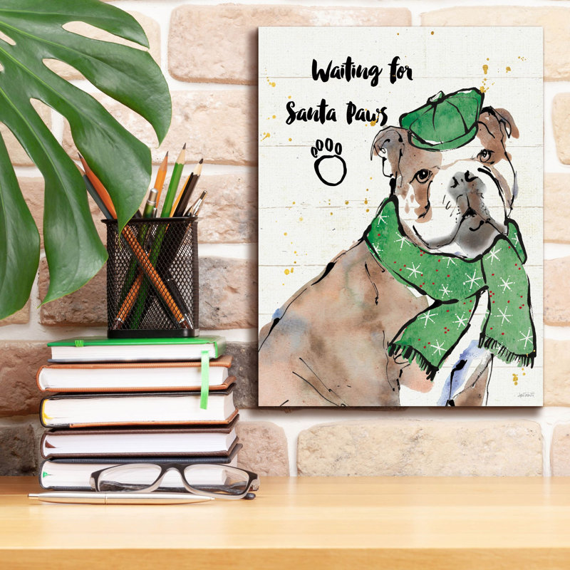 Ophelia & Co. 'Strike A Paws 1 Santa Paws' by Anne Tavoletti Canvas Wall Art, 12" x 16", H 16 po x l 12 po x P 0,75 po