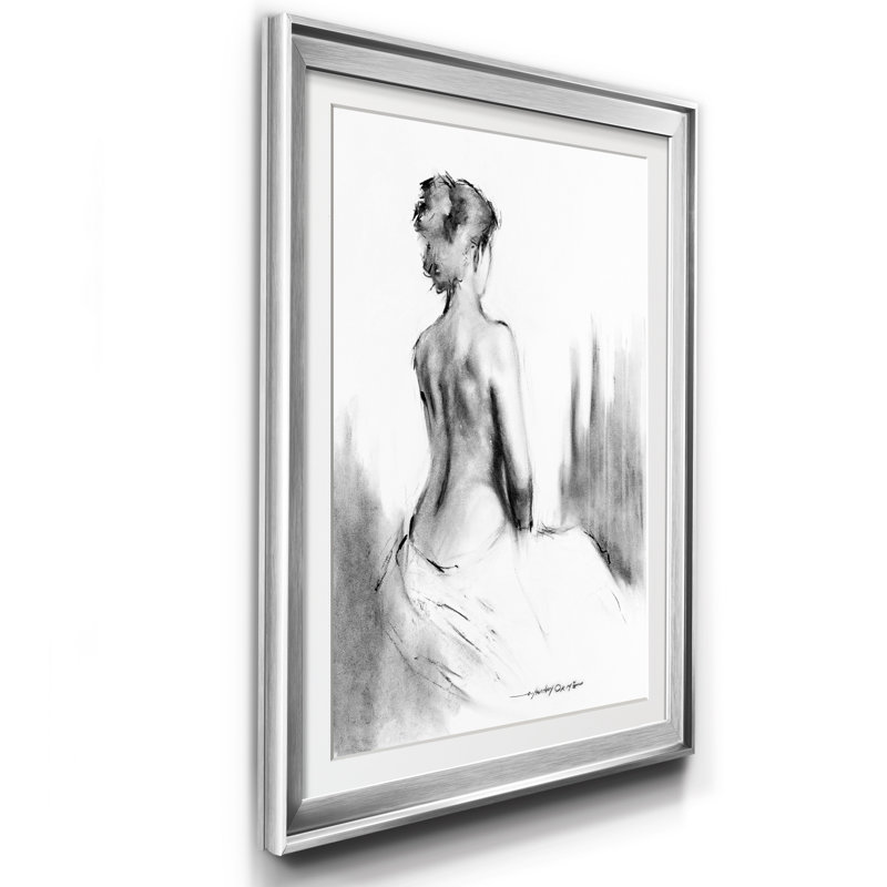 Silhouette douce I - reproduction de cadre photo, H 22,5 po x l 30,5 po x P 1,5 po, Argent