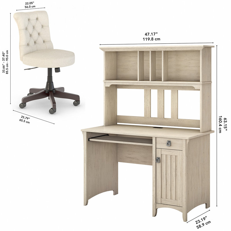 Khadesha Computer Desk, Antique White