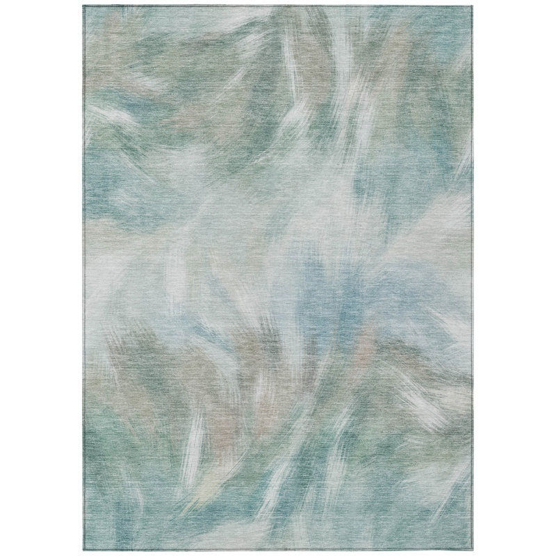 Machine Washable Indoor/Outdoor Xhevrie Sky Rug, Rectangle 10' x 14'