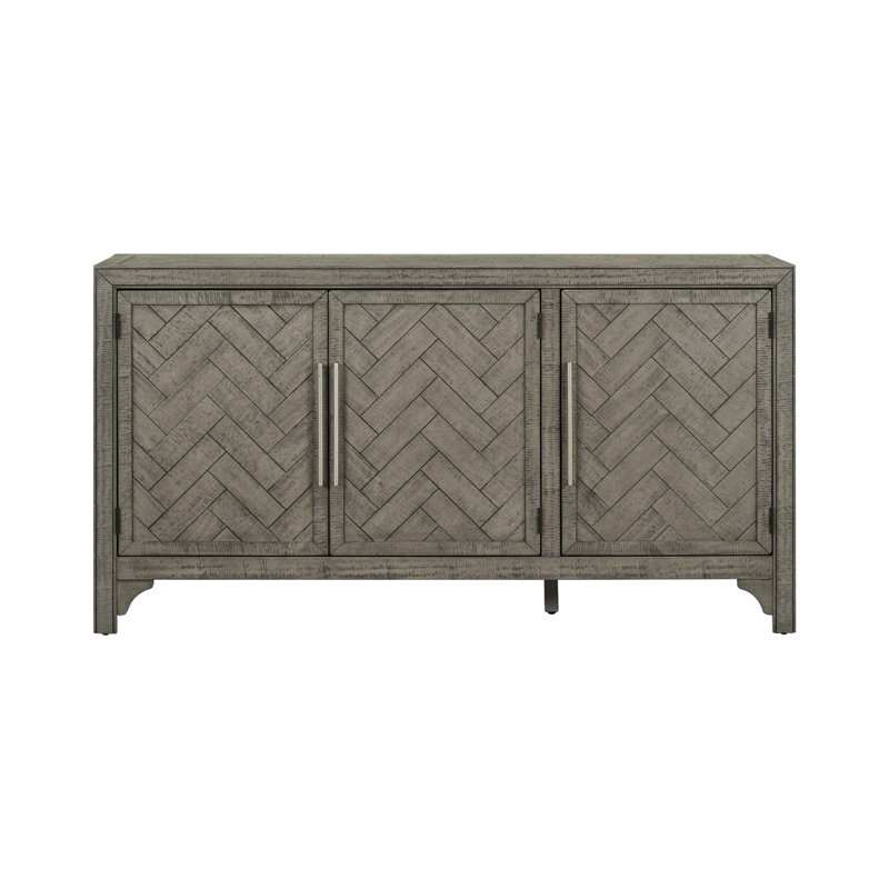 Buffet de rangement conçu avec panneau de fibres à densité moyenne + placage de pin, tablettes réglables, convient aux salons, aux entrées et aux salles d'étude