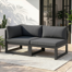 2-Piece Oversized Outdoor Aluminum Modular Patio Sofa with 4" Cushions