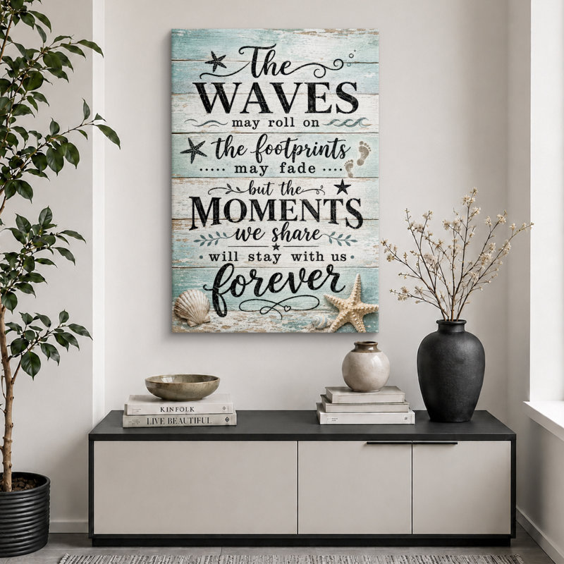 «Coastal Waves and Common Moments», œuvre d'art sur toile encadrée, impression sur toile, 36" H x 24" W x 1.5" D