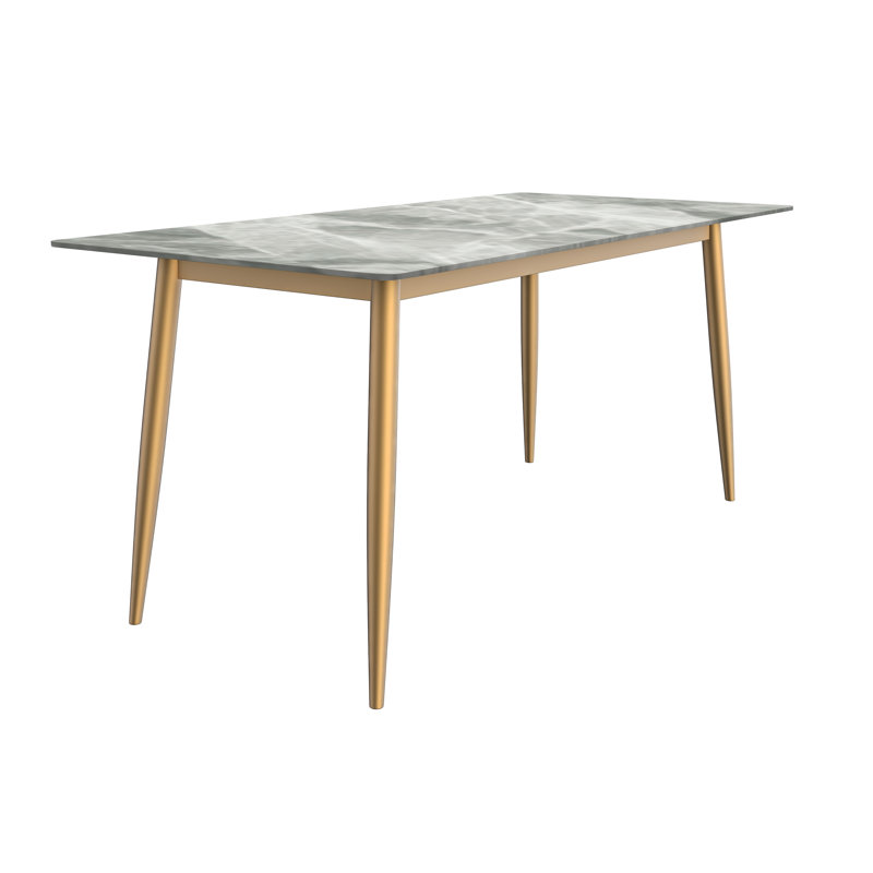 Kyley Metal Base Dining Table, 29.9"H x 55.11"L x 31.5"W, Light Gray
