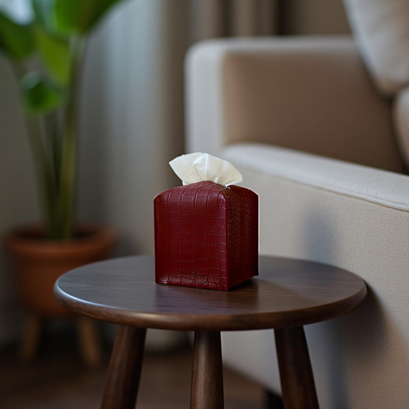 Porte-mouchoirs style crocodile, Rouge cerise