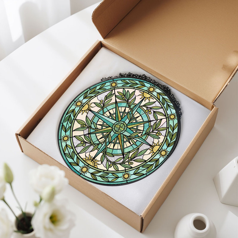 Vitrail Compass Rose, H 7,8 po