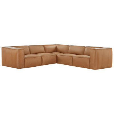 Jaye 5-Piece Genuine Leather Modular Sectional