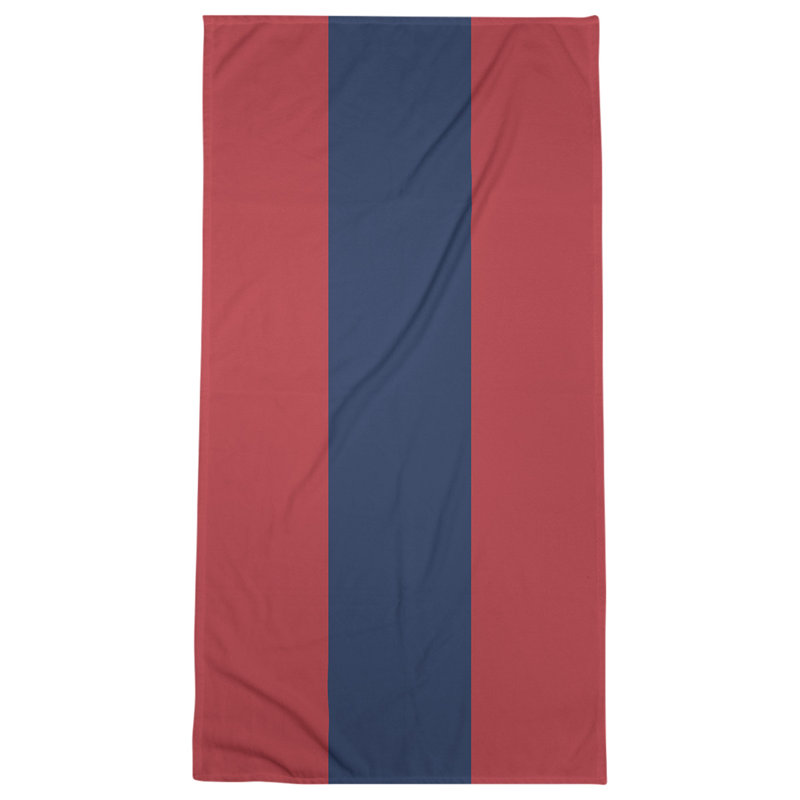 Boston Bath Towel, Red/Navy Blue/Red, Microfiber