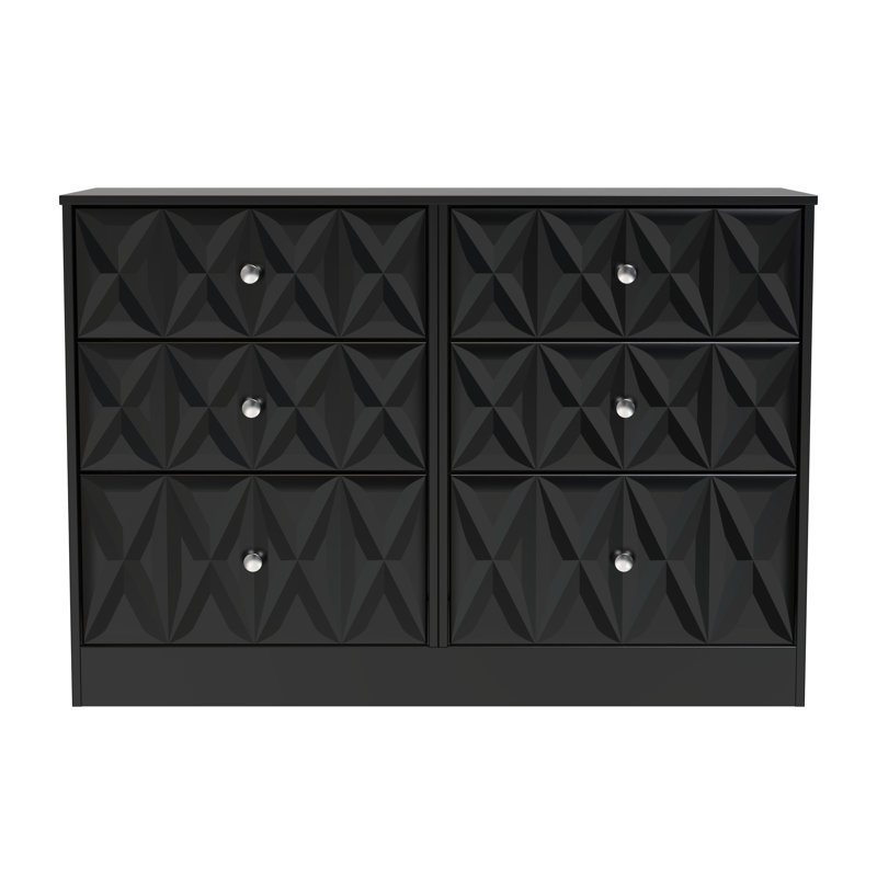 Bohde 115cm W 6 - Drawer Chest of Drawers, Black