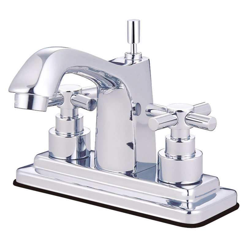 Tampa Centerset Bathroom Faucet with Double Cross Handles, Polished Chrome
