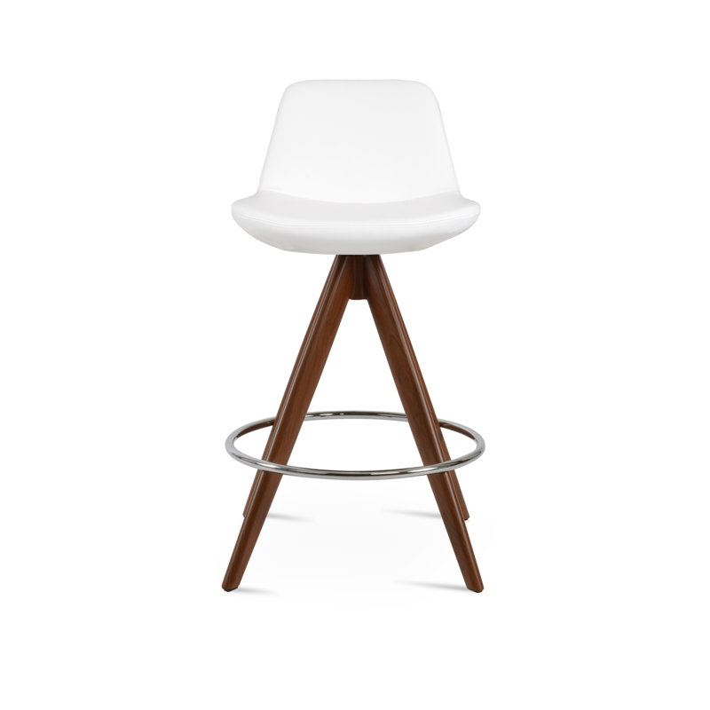Tabouret Pera Pyramid, Noyer, Brique, Tabouret de bar