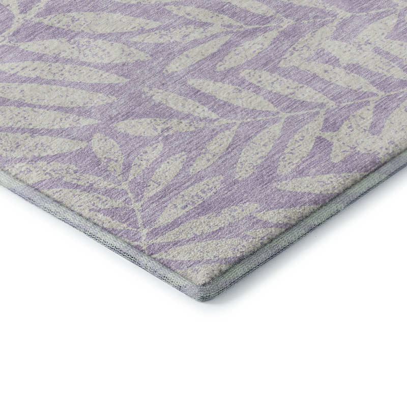 Tapis lavande Prisco lavable à la machine de qualité supérieure, Rond 8 pi