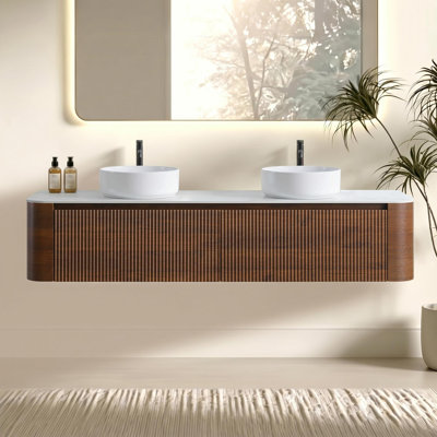 Meuble-lavabo double en céramique