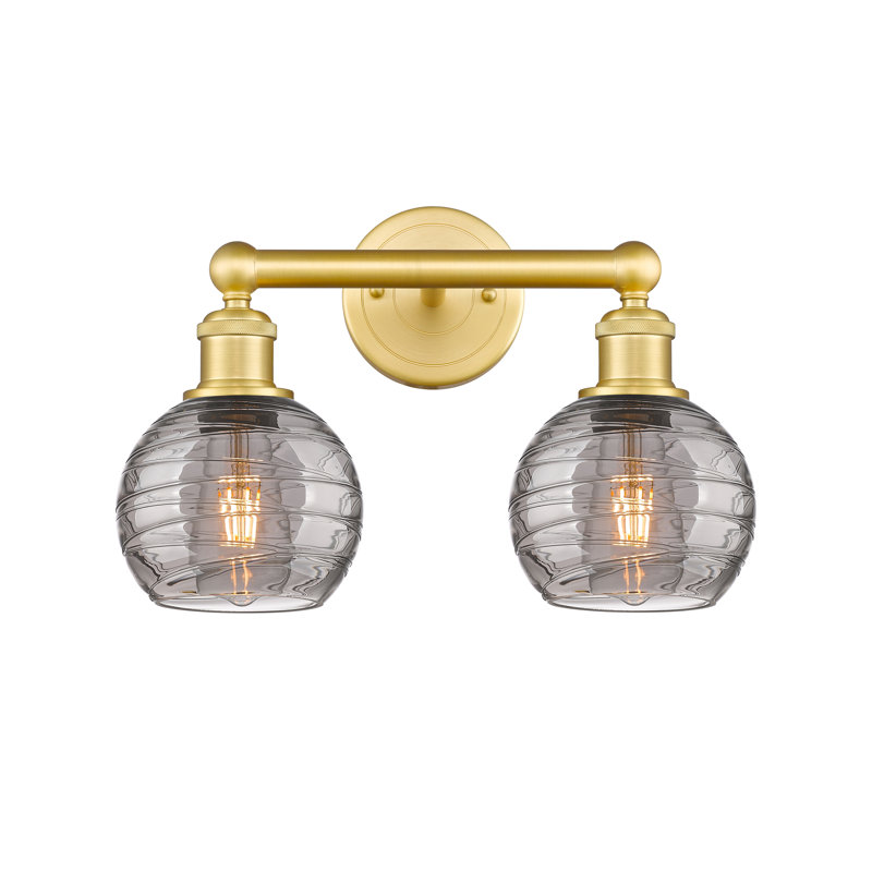 Cambria 2 - Light Dimmable Vanity Light, Satin Gold, Light Smoke