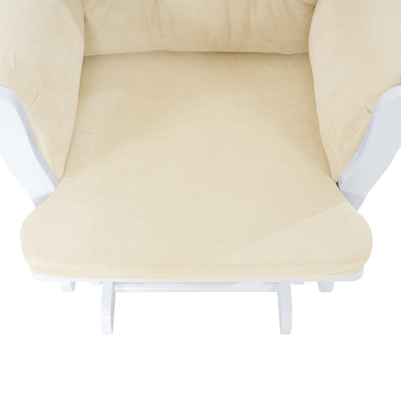 Chaise berçante avec repose-pieds, fauteuil oscillant et oscillant Hosier, Crème