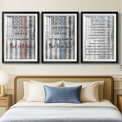 Thin Red Line  -Custom Framed  Premium Print W Matt - 3 Pieces