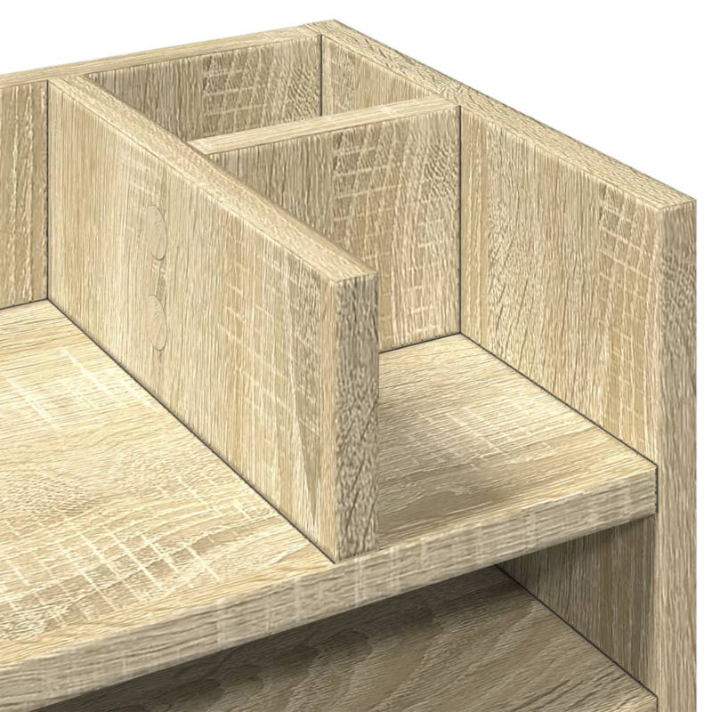 Desk Organiser 44.5X24x25 Cm Engineered Wood, Sonoma Oak