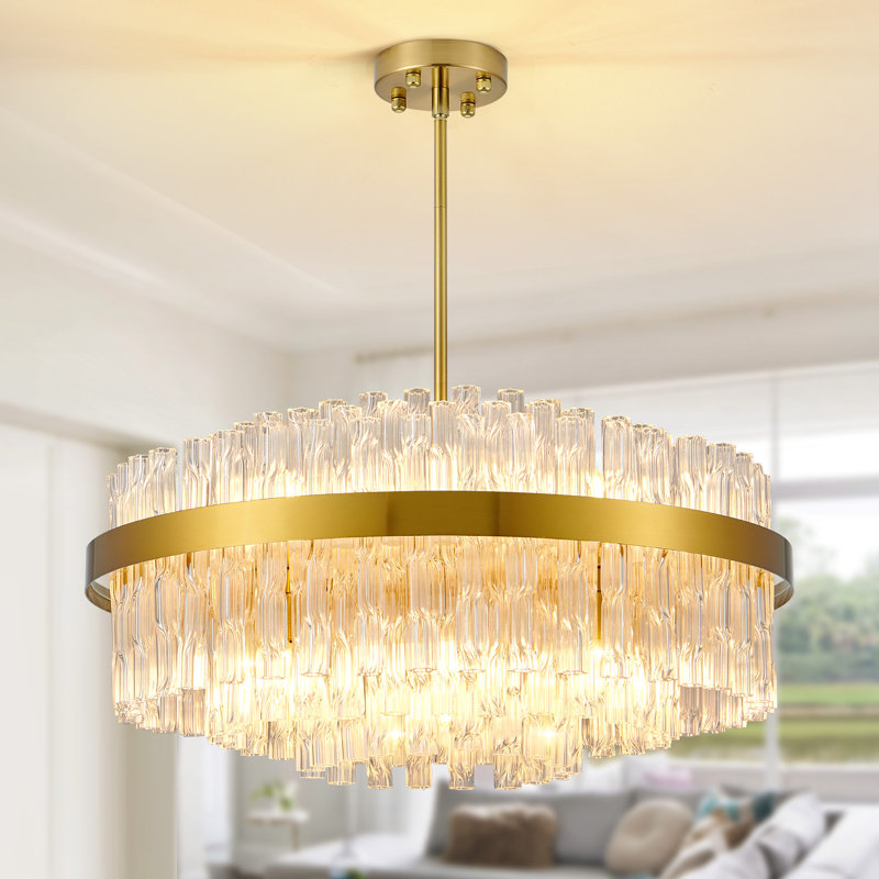 Unique/Statement Chandelier, Gold, 12 Lights