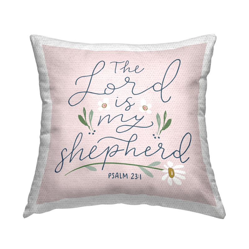 «Lord Is My Shepherd», coussin décoratif d'extérieur imprimé par Blue Chair Blessing