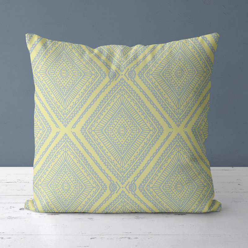 Housse et insert de coussin carré Hindi, Jaune / beige