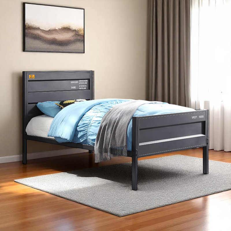 Lit double Nacre en bronze, gris