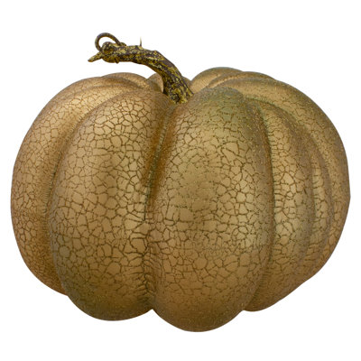 7" Champagne Gold Fall Harvest Tabletop Pumpkin