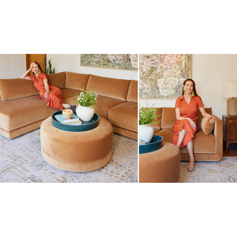 Eva Ottoman, Performance Velvet - Nutmeg