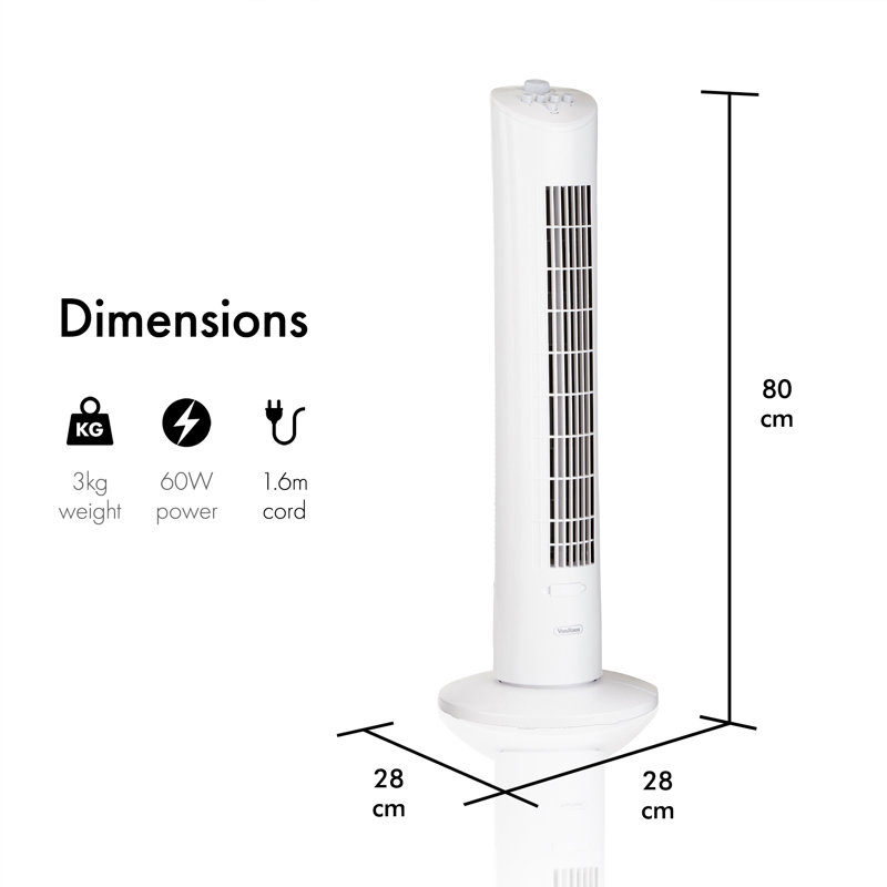 80cm Oscillating Tower Fan