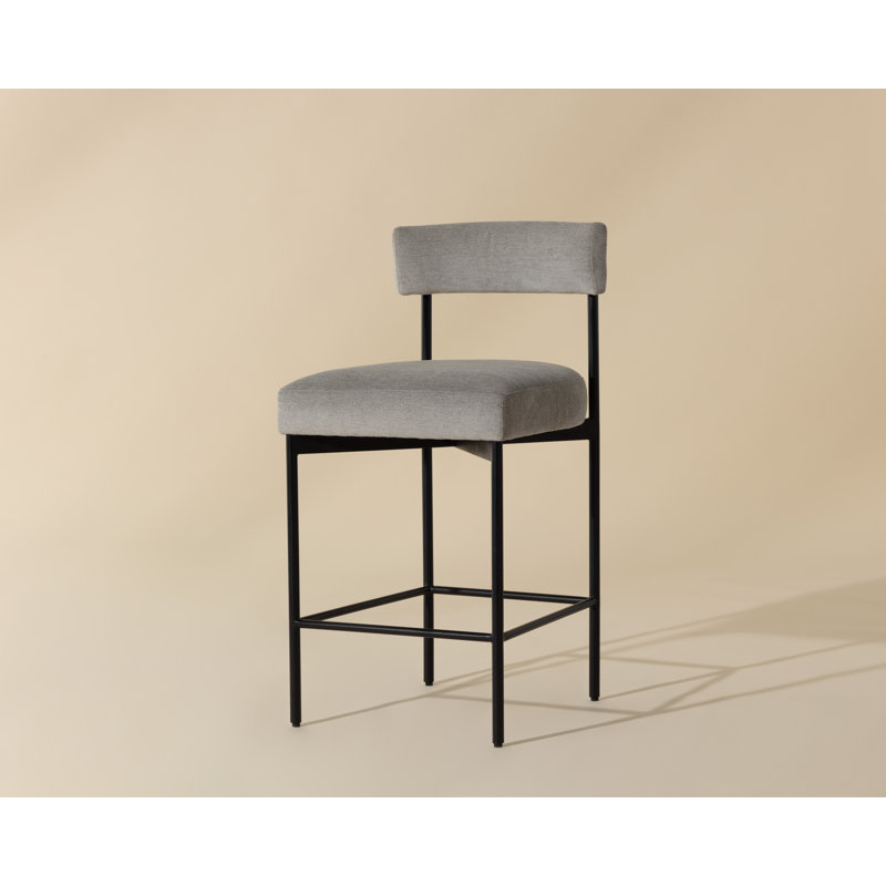 Upholstered Stool with Metal Frame