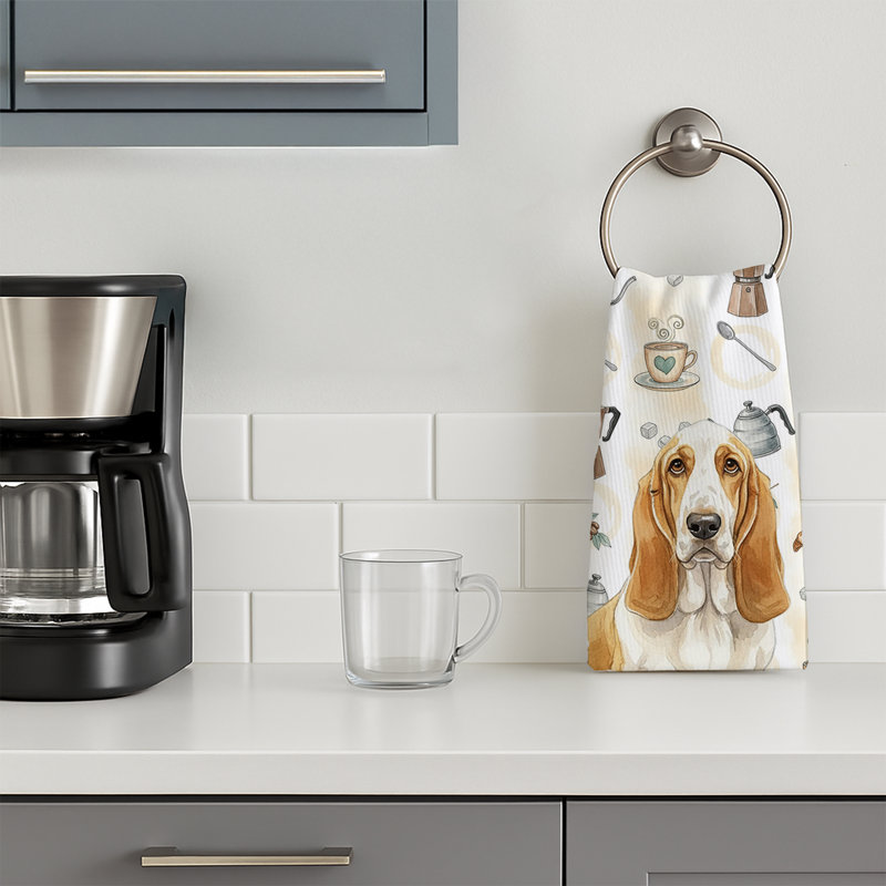 Torchon citron et blanc Basset Hound, Basset hound citron et blanc