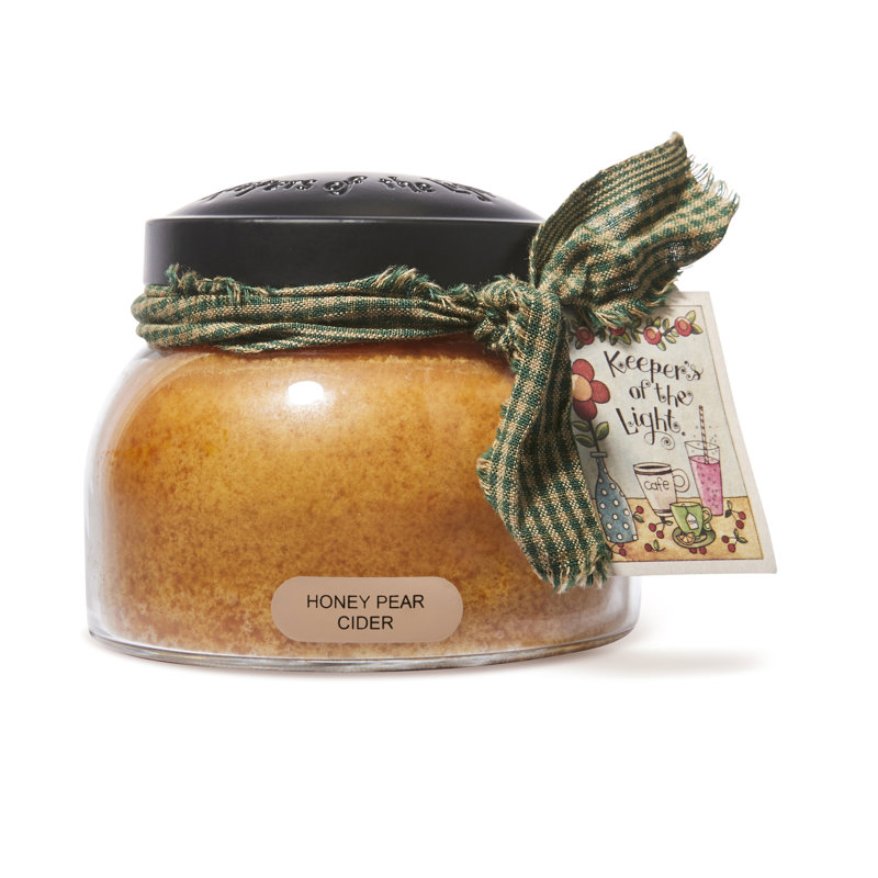 Honey Pear Cider Scented Glass Jar Candle with Black Lid