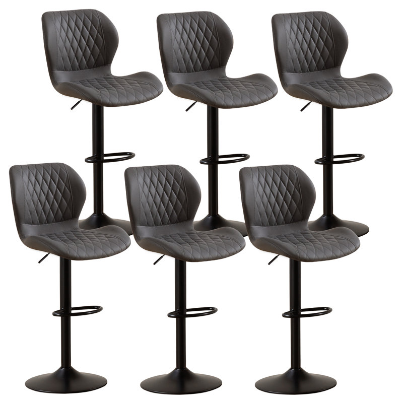 Tabouret de bar pivotant à hauteur réglable, 6, Gris foncé