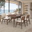 Aria 5-Piece Solid Wood Dining Set With Sculpted Legs And Upholstered Curved Back Chairs-562098198-568357807