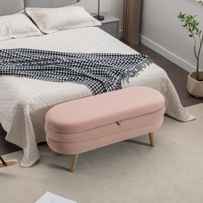 Banc de rangement en velours Noelany
