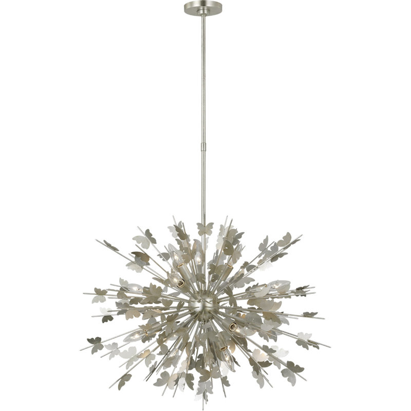 Julie Neill Farfalle Medium Chandelier, Burnished Silver Leaf