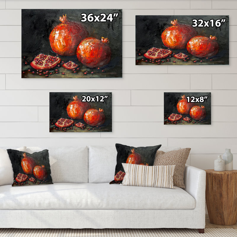 Impression sur toile flottante Red Pomegranates Impressionims, H 24 po x l 36 po x P 1 po, Toile tendue