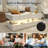 Modern High-Gloss Coffee Table With 2 Sliding Drawers, 16-Color LED Lights, Wireless Charging & Integrated Speaker-639400177