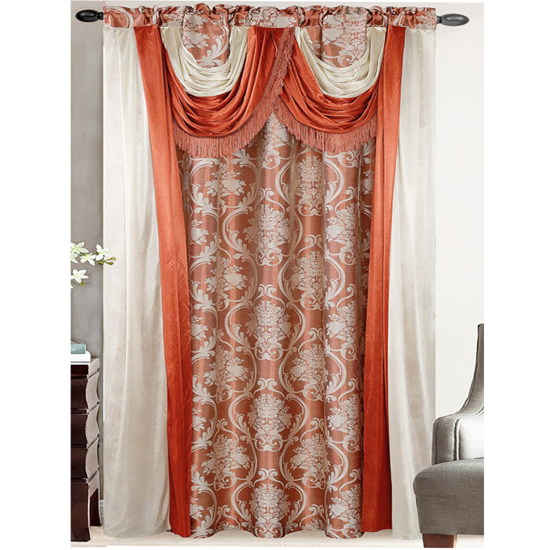 Paire de rideaux obscurcissant avec passe-tringle Luxury Ikat, Brique