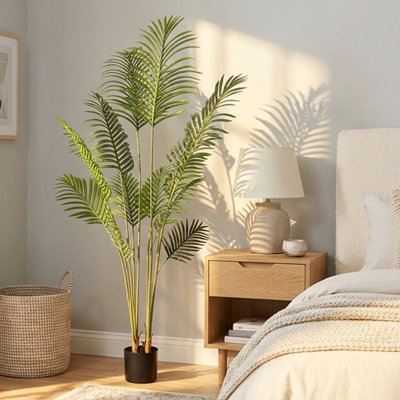 Arbres artificiels de différentes tailles, faux arbre dans un pot noir, plante artificielle réaliste pour la décoration intérieure et extérieure